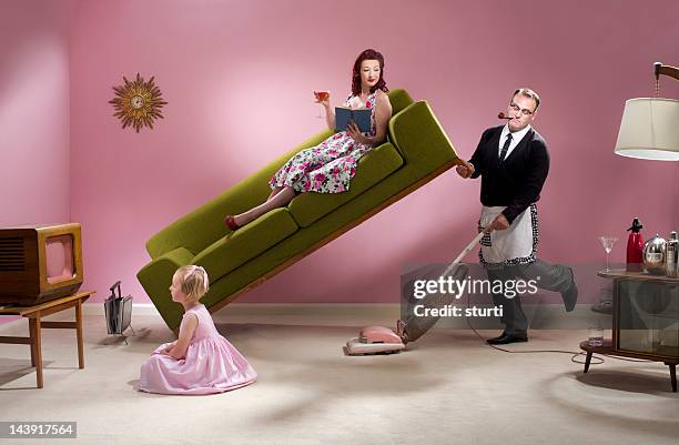 dad about the house - housework humour stock pictures, royalty-free photos & images