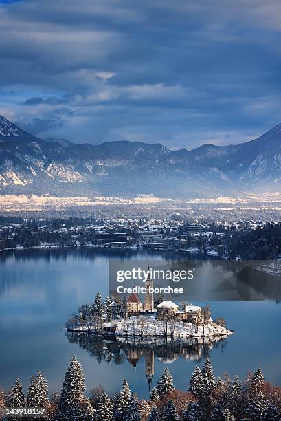 bled island - bled slovenia stock-fotos und bilder