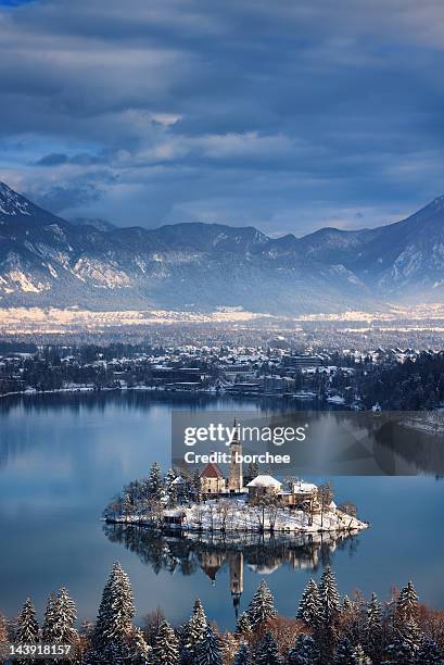 bled island - slovenia stock pictures, royalty-free photos & images