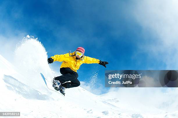 jump - snowboardfahren stock-fotos und bilder