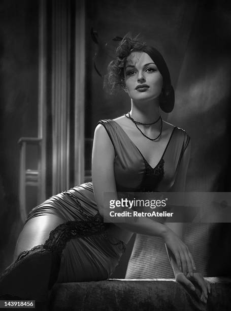 old hollywood.glamour beauty in film noir style. - femme fatale stock pictures, royalty-free photos & images