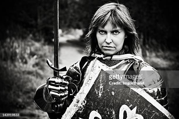 lady knight - armadura fotografías e imágenes de stock