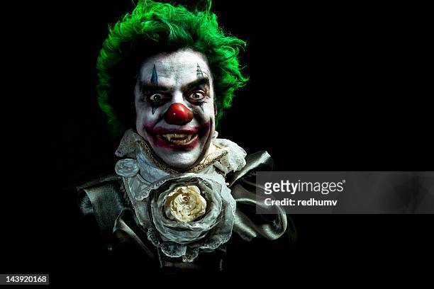 illustrated image of an evil vampire clown - joker stock pictures, royalty-free photos & images