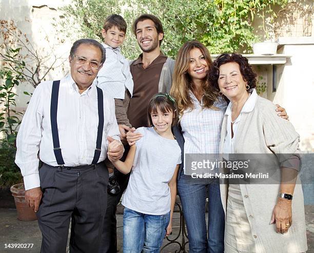 family portrait - italian family stock pictures, royalty-free photos & images