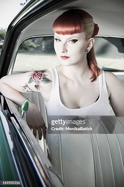 serious pin up girl - rockabilly pin up girls stock pictures, royalty-free photos & images
