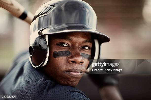 baseball player - baseball face paint stockfoto's en -beelden