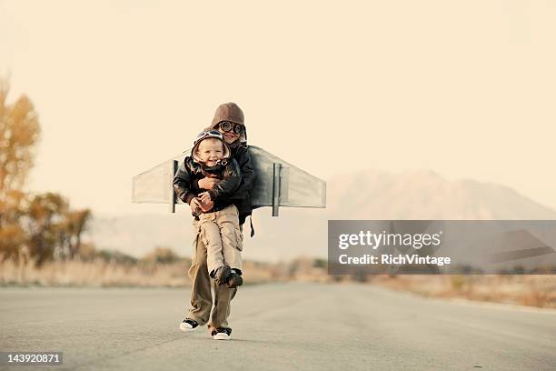 flyboys - young inventor stock pictures, royalty-free photos & images