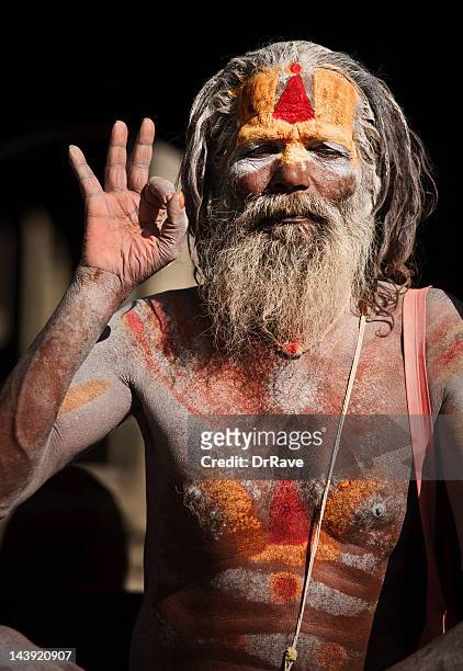 heilige sadhu mann ash überdachte - sadhu stock-fotos und bilder