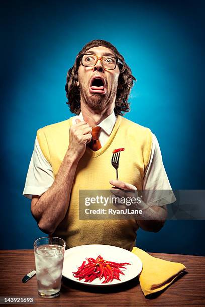 hot pepper nerd - ugly tongue stock pictures, royalty-free photos & images