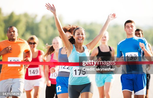 Group of runners in a cross country race. Group of runners in a cross country race.