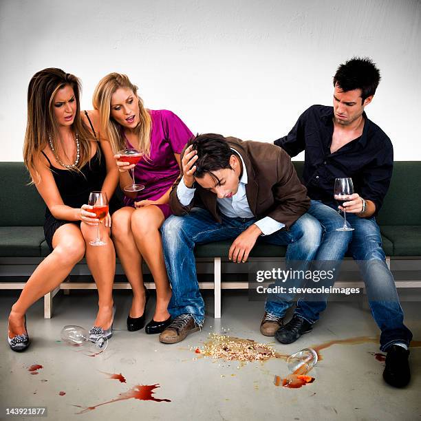 drunk sick - broken friendship stock pictures, royalty-free photos & images