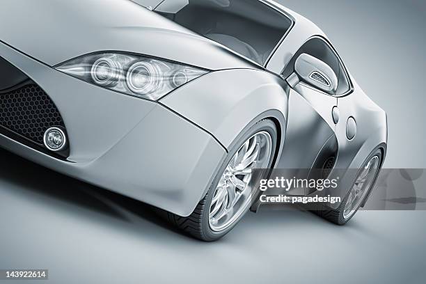 supercar - silver porsche stock pictures, royalty-free photos & images