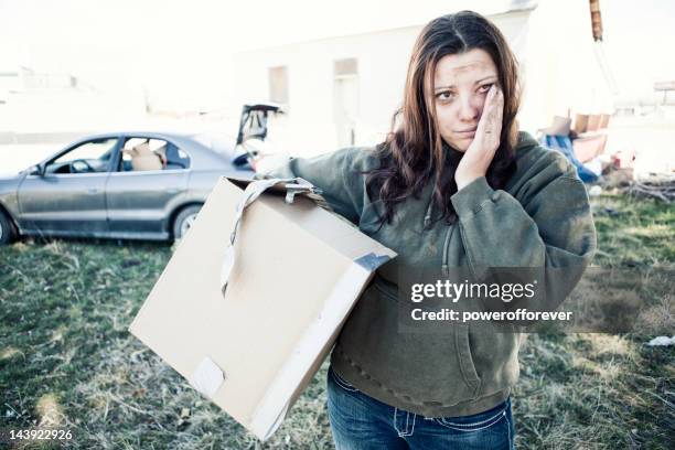 homeless woman living out of a car - starving woman stock pictures, royalty-free photos & images