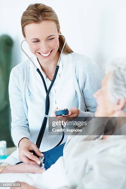 Pumping Up Her Spirits Senior Care High-Res Stock Photo
