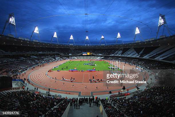 General view of the Olympic Stadium during day two of the BUCS VISA Athletics Championships 2012 LOCOG Test Event for London 2012 at the Olympic...