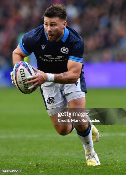 Ali Price of Scotland in action during the Autumn International match between Scotland and Fiji at Murrayfield Stadium on November 05, 2022 in...