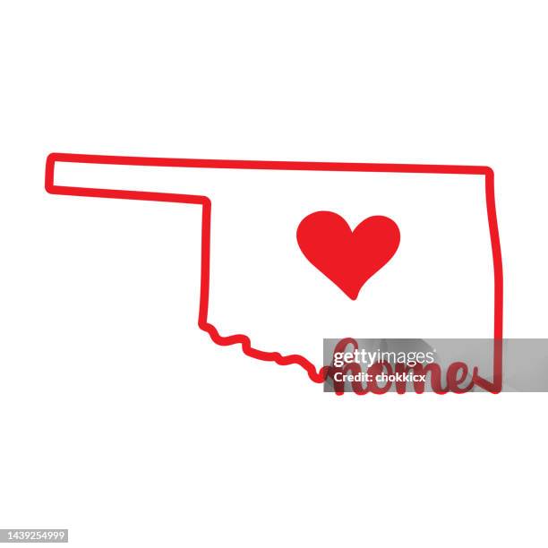 bildbanksillustrationer, clip art samt tecknat material och ikoner med love home state oklahoma - oklahoma v oklahoma state