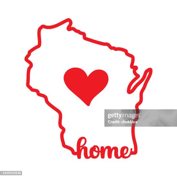 liebe heimatstaat wisconsin - wisconsin stock-grafiken, -clipart, -cartoons und -symbole