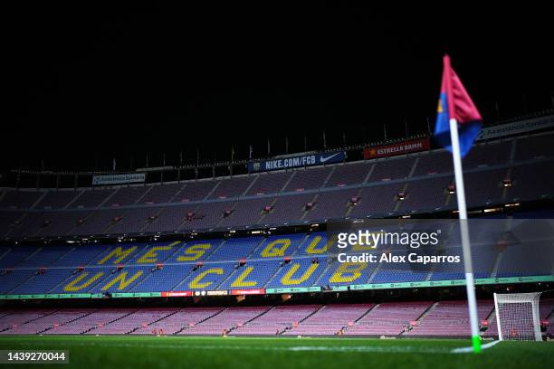 General view inside the stadium prior to the LaLiga Santander match between FC Barcelona and UD Almeria at Spotify Camp Nou on November 05, 2022 in...