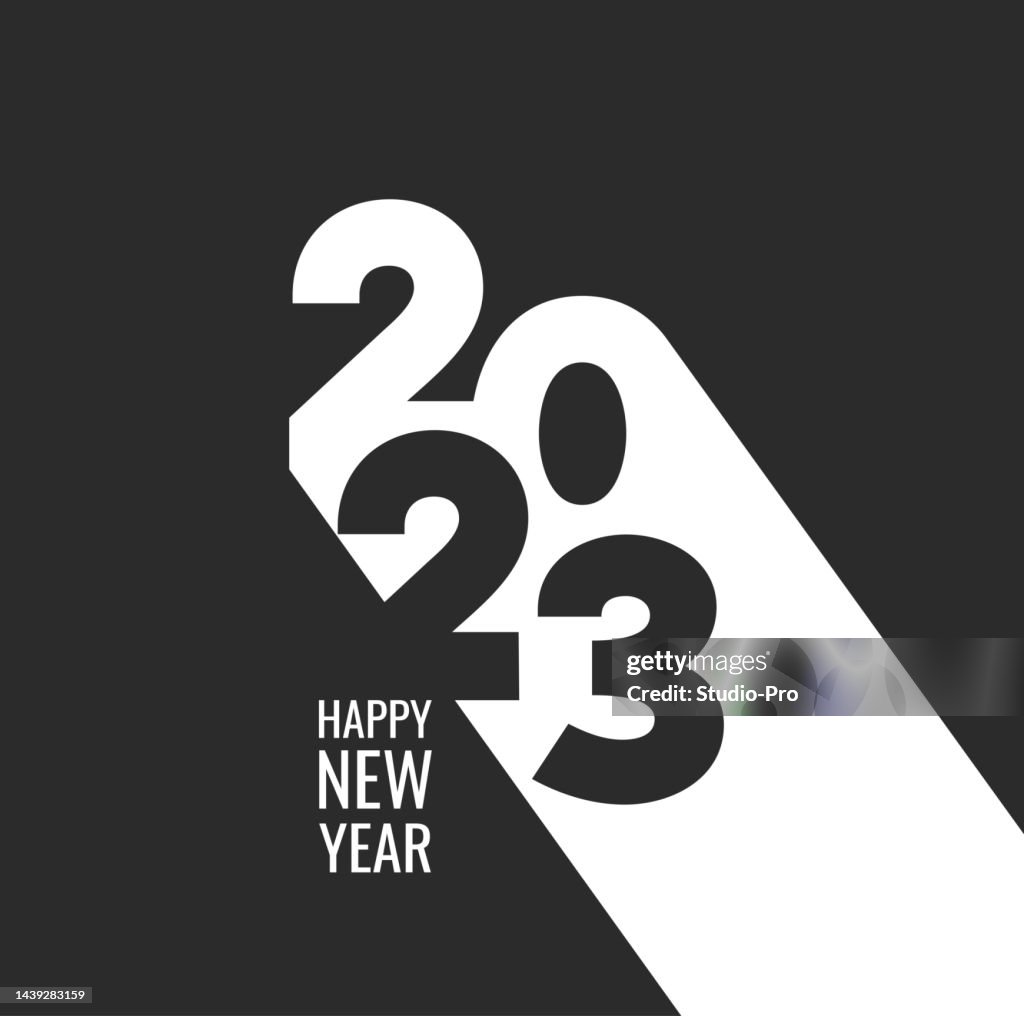 Happy New Year 2023 modern typography for your Christmas