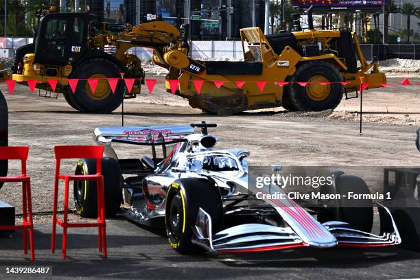 Las Vegas Grand Prix branded car is seen at the start line ceremony during the Formula 1 Las Vegas Grand Prix 2023 launch party on November 05, 2022...