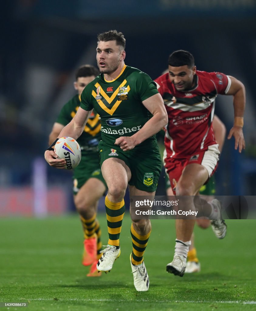Angus Crichton of Australia during Rugby League World Cup Quarter ...
