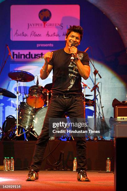 Bollywood Playback singer Shaan performs at Jaypee Greens in Sector 128 on May 5, 2012 in Noida, India. The event was part of Hindustan Times' Noida...