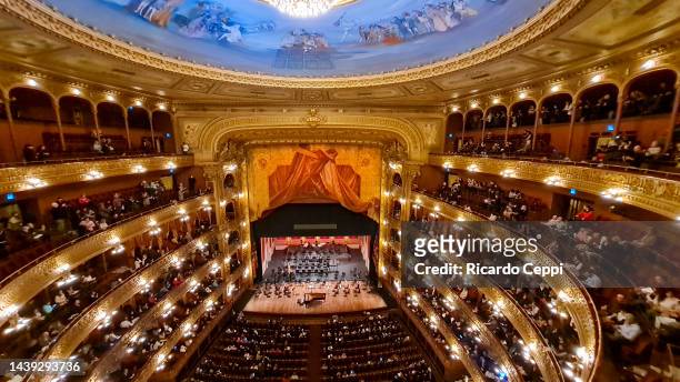 View of the concert hall of the Colon Theater during the last day of the Argerich Festival at Colon Theater on August 20, 2022 in Buenos Aires,...