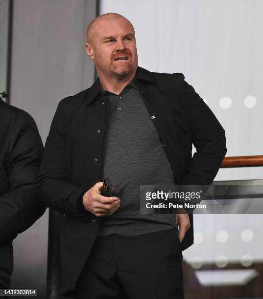 Sean Dyche looks on prior to the Emirates FA Cup First Round match between Chesterfield and Northampton Town at Technique Stadium on November 05,...