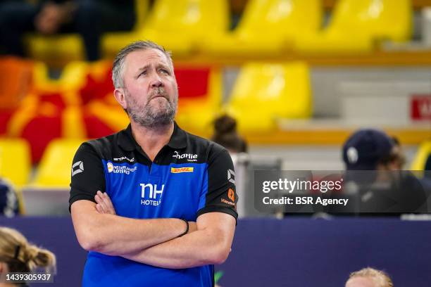 Coach Per Johansson of the Netherlands during the Preliminary Round - EHF EURO 2022 match between Netherlands and Romania at Sports Centre Boris...