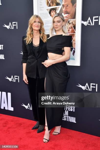 Laura Dern and Vanessa Kirby attend "The Son" Premiere during 2022 AFI Fest at TCL Chinese Theatre on November 05, 2022 in Hollywood, California.