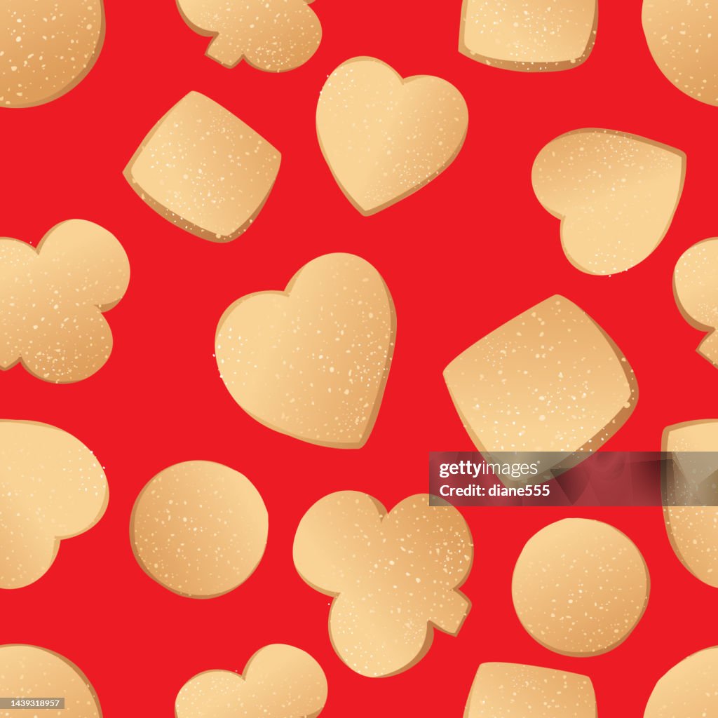 Seamless Background Pattern Of Sugar Cookies High-Res Vector Graphic ...