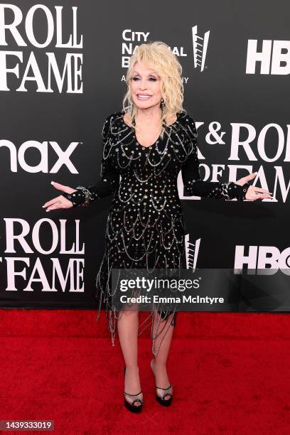 Dolly Parton attends the 37th Annual Rock & Roll Hall of Fame Induction Ceremony at Microsoft Theater on November 05, 2022 in Los Angeles, California.