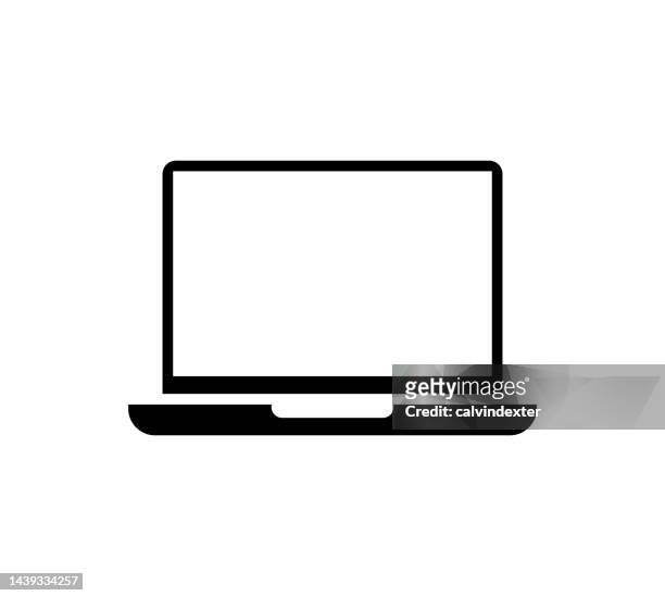 bildbanksillustrationer, clip art samt tecknat material och ikoner med laptop computer minimal design - laptop computer