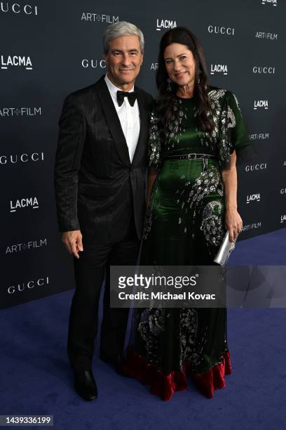 Director Michael Govan and Katherine Ross, both wearing Gucci, attend the 2022 LACMA ART+FILM GALA Presented By Gucci at Los Angeles County Museum of...