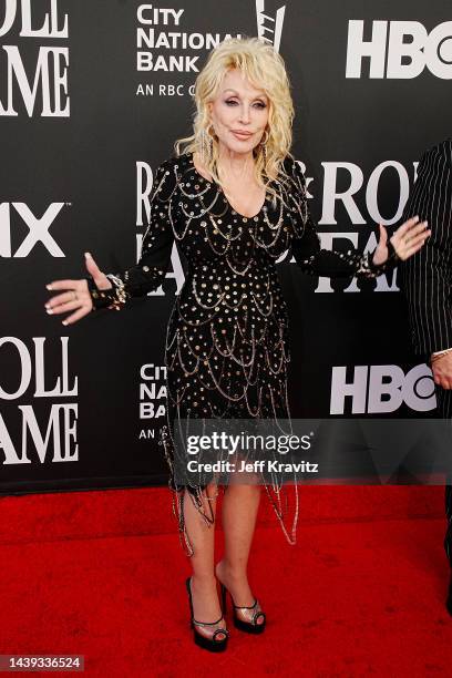 Dolly Parton attends the 37th Annual Rock & Roll Hall Of Fame Induction Ceremony at Microsoft Theater on November 05, 2022 in Los Angeles, California.