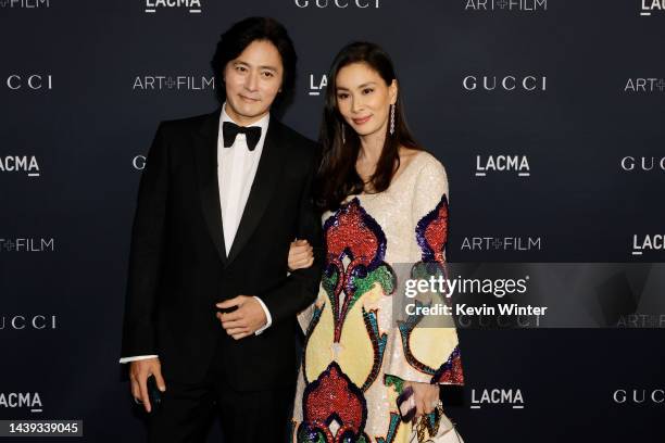 Jang Dong-Gun and So-Young Ko attend the 11th Annual LACMA Art + Film Gala at Los Angeles County Museum of Art on November 05, 2022 in Los Angeles,...