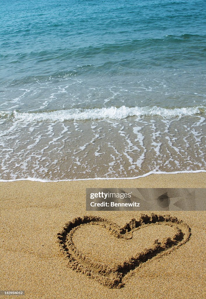 Heart on beach