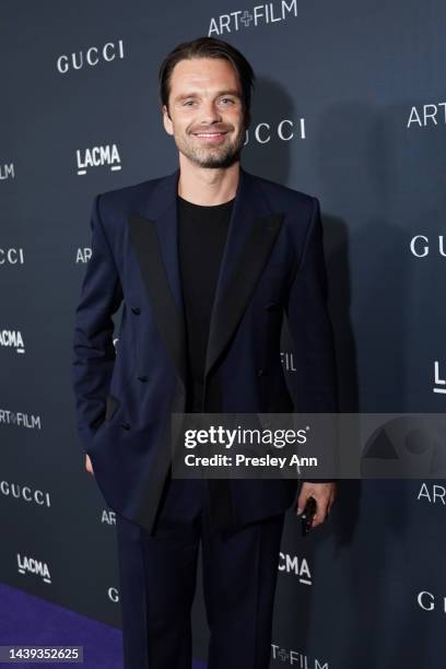Sebastian Stan attends the 2022 LACMA ART+FILM GALA Presented By Gucci at Los Angeles County Museum of Art on November 05, 2022 in Los Angeles,...