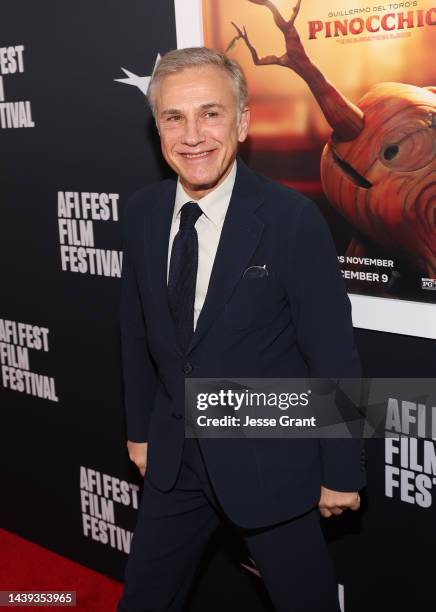 Christoph Waltz attends the AFI Fest 2022: Red Carpet Premiere of Guillermo Del Toro's "Pinocchio" at TCL Chinese Theatre on November 05, 2022 in...