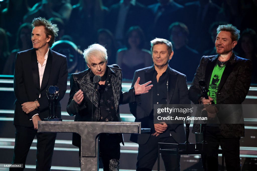 Rodger Rodus Inductees John Taylor, Nick Rhodes, Roger Taylor and Simon Le Bon of ...