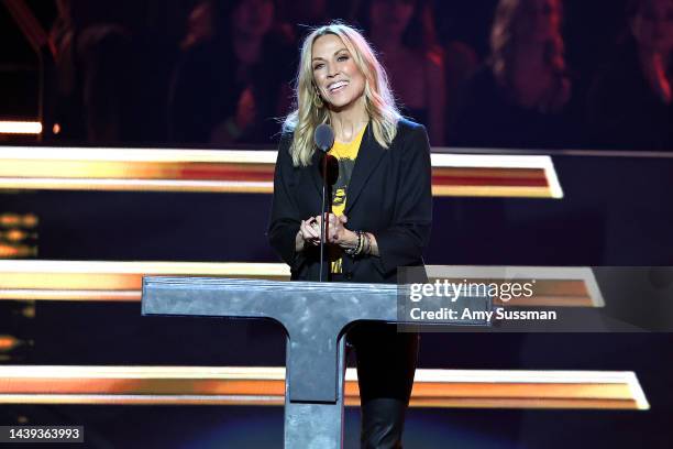 Sheryl Crow speaks onstage during the 37th Annual Rock & Roll Hall of Fame Induction Ceremony at Microsoft Theater on November 05, 2022 in Los...