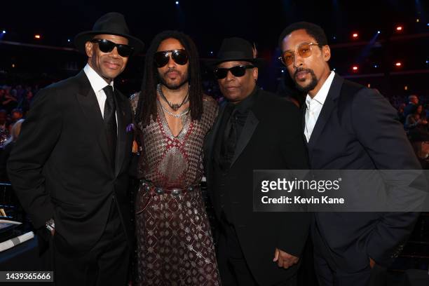 Jimmy Jam, Lenny Kravitz and Terry Lewis attend the 37th Annual Rock & Roll Hall of Fame Induction Ceremony at Microsoft Theater on November 05, 2022...