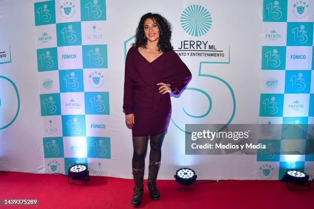 Vicky Araico poses for a photo during the red carpet of 'Jerry ML Anniversary Party' on November 5, 2022 in Mexico City, Mexico.