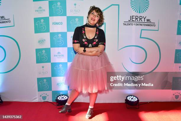 Danae Reynaud poses for a photo during the red carpet of 'Jerry ML Anniversary Party' on November 5, 2022 in Mexico City, Mexico.