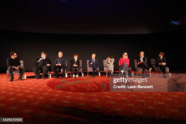 Abrams, Guillermo del Toro, Mark Gustafson, Gregory Mann, Christoph Waltz, Finn Wolfhard, Georgina Hayns, Alexandre Desplat, and Patrick McHale speak...