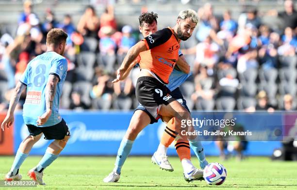 Charles Austin of the Roar in action during the round five A-League Men's match between Brisbane Roar and Sydney FC at Moreton Daily Stadium, on...