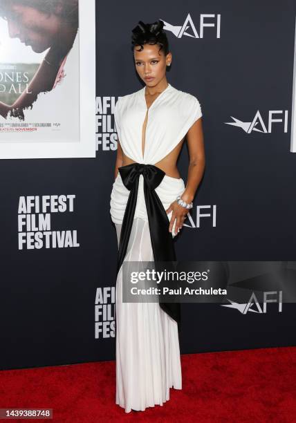 Actress Taylor Russell attends the "Bones And All" special screening at the 2022 AFI Fest at TCL Chinese Theatre on November 05, 2022 in Hollywood,...