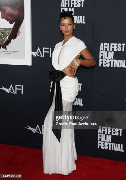 Actress Taylor Russell attends the "Bones And All" special screening at the 2022 AFI Fest at TCL Chinese Theatre on November 05, 2022 in Hollywood,...