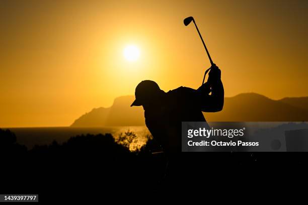 Ritchie of South Africa plays a shot on the driving range on Day Four of the Rolex Challenge Tour Grand Final supported by The R&A 2022 at Club de...